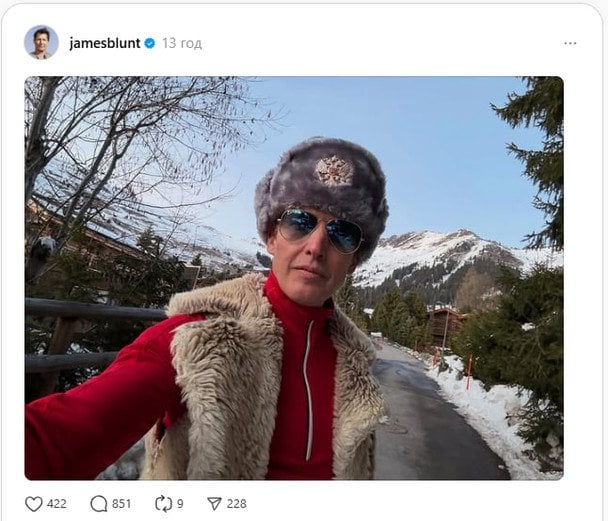 Допис Джеймса Бланта у Threads