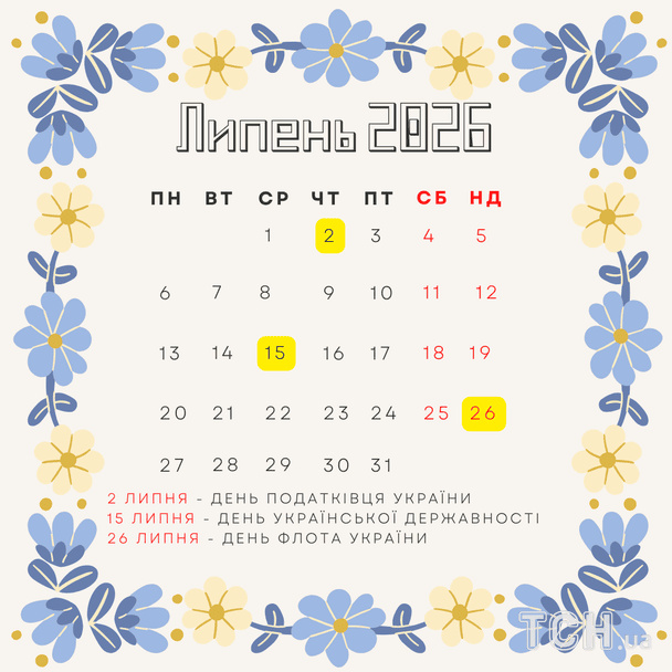 Свята в липні 2026 року / © ТСН